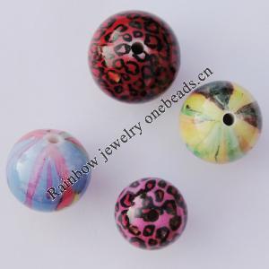 Watermark Acrylic Beads, Mix Style & Mix Color 18mm-22mm, Sold by Bag