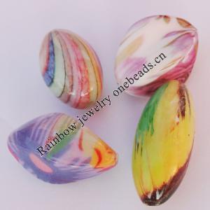 Watermark Acrylic Beads, Mix Style & Mix Color 23x15mm-30x13mm, Sold by Bag