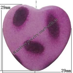 Spray-Painted Acrylic Beads, Heart 29x29mm  Sold by Bag