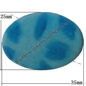 Spray-Painted Acrylic Beads, Flat Oval 35x25mm  Sold by Bag