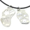 Sterling Silver Couples Pendant/Charm, 39x23mm  35x19mm Sold by Pair