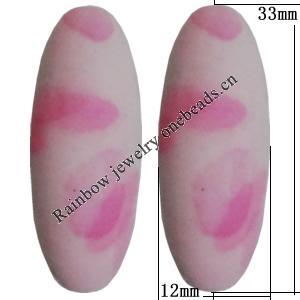Spray-Painted Acrylic Beads, Oval 33x12mm  Sold by Bag