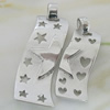 Sterling Silver Couples Pendant/Charm, 38x13.90mm  72x11.15mm Sold by Pair