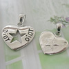 Sterling Silver Couples Pendant/Charm, 25x20mm  5x17.5mm Sold by Pair
