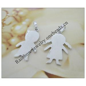 Sterling Silver Couples Pendant/Charm, 29x15mm  29x17mm Sold by Pair