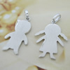 Sterling Silver Couples Pendant/Charm, 29x15mm  29x17mm Sold by Pair