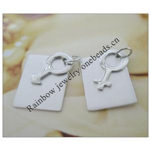 Sterling Silver Couples Pendant/Charm, 26.48x14.13mm  26.48x14.13mm Sold by Pair