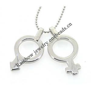 Sterling Silver Couples Pendant/Charm, 22x12mm  23x13mm Sold by Pair