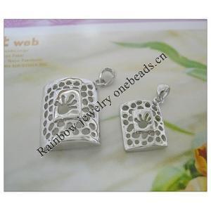 Sterling Silver Couples Pendant/Charm, 36x28mm  26.5x19mm Sold by Pair