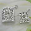 Sterling Silver Couples Pendant/Charm, 36x28mm  26.5x19mm Sold by Pair