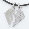 Sterling Silver Couples Pendant/Charm, 33x15mm  33x15mm Sold by Pair