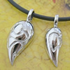 Sterling Silver Couples Pendant/Charm, 27x12mm  24x9mm Sold by Pair