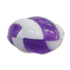 Painted Spray-paint Stripe Acrylic Beads, 15x10mm Hole:2mm, Sold by Bag