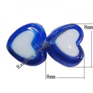 Acrylic Beads, Heart 8x8mm Hole:2mm, Sold by Bag