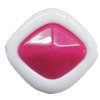 Painted Spray-paint Stripe Acrylic Beads, Diamond 22x20mm Hole:2mm, Sold by Bag