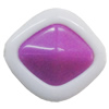 Painted Spray-paint Stripe Acrylic Beads, Diamond 22x20mm Hole:2mm, Sold by Bag