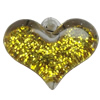 Acrylic Pendant With Colorful Powder, Heart 22x27mm Hole:2mm, Sold by Bag