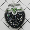 Acrylic Pendant With Colorful Powder, Strawberry 28x20mm Hole:2 mm, Sold by Bag