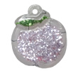 Acrylic Pendant With Colorful Powder, Apple 28x24mm Hole:2mm, Sold by Bag
