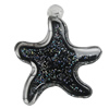 Acrylic Pendant With Colorful Powder, Starfish 47x43mm Hole:2mm, Sold by Bag