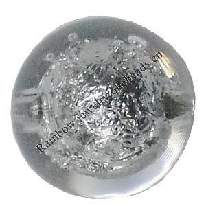 Acrylic silver Foil Beads, Round 14mm  Sold by Bag