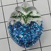 Acrylic Pendant With Colorful Powder, Strawberry 30x22mm Hole:1.5mm, Sold by Bag