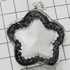 Acrylic Pendant With Colorful Powder, Star 47x42mm Hole:2mm, Sold by Bag