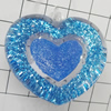 Acrylic Pendant With Colorful Powder, Heart 41x38mm Hole:2mm, Sold by Bag