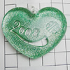 Acrylic Pendant With Colorful Powder, Heart 40x50mm Hole:2mm, Sold by Bag