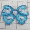 Acrylic Pendant With Colorful Powder, Bowknot 50x35mm Hole:3mm, Sold by Bag