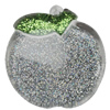 Acrylic Pendant With Colorful Powder, Apple 54x53mm Hole:3mm, Sold by Bag