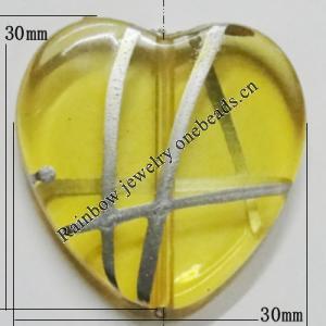 Acrylic Beads Jewelry finding, Heart 30mm Sold by Bag