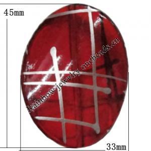 Acrylic Beads Jewelry finding, Twist Flat Oval 45x33mm Sold by Bag