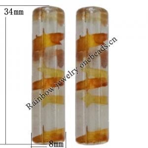 Acrylic Beads Jewelry finding, Column 34x8mm Sold by Bag