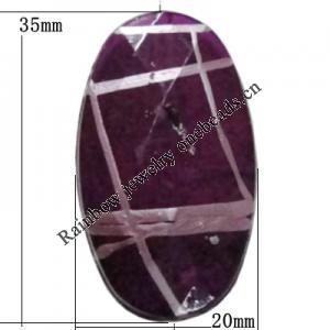 Acrylic Beads Jewelry finding, Faceted Flat Oval 35x20mm Sold by Bag