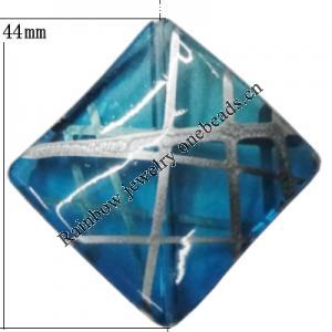 Acrylic Beads Jewelry finding, Diamond 44mm Sold by Bag
