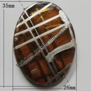 Acrylic Beads Jewelry finding, Flat Oval 35x26mm Sold by Bag