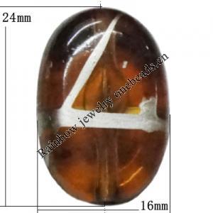 Acrylic Beads Jewelry finding, Flat Oval 24x16mm Sold by Bag