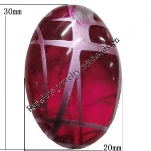 Acrylic Beads Jewelry finding, Flat Oval 30x20mm Sold by Bag
