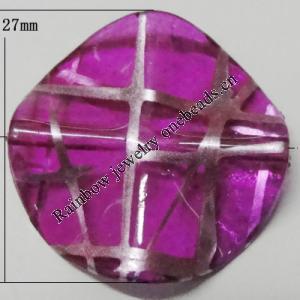 Acrylic Beads Jewelry finding, 27mm Sold by Bag