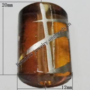 Acrylic Beads Jewelry finding, Tube 20x12mm Sold by Bag