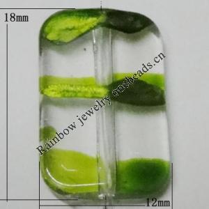 Acrylic Beads Jewelry finding, Rectangle 18x12mm Sold by Bag