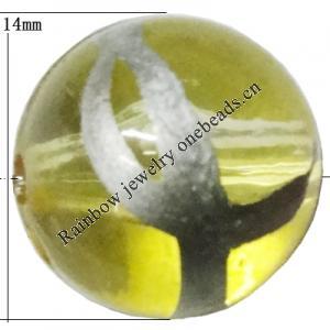 Acrylic Beads Jewelry finding, Round 14mm Sold by Bag
