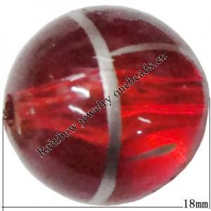 Acrylic Beads Jewelry finding, Round 18mm Sold by Bag