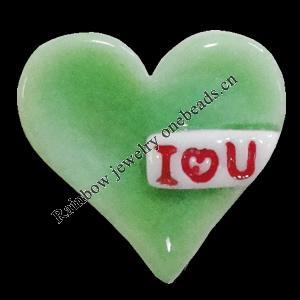 Resin Cabochons, No Hole Headwear & Costume Accessory, Heart 16x16mm, Sold by Bag