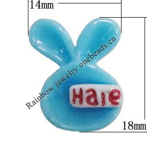 Resin Cabochons, No Hole Headwear & Costume Accessory, Animal Head 18x14mm, Sold by Bag