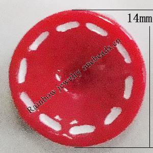 Resin Cabochons, No Hole Headwear & Costume Accessory, Flat Round 14mm, Sold by Bag