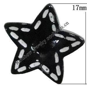 Resin Cabochons, No Hole Headwear & Costume Accessory, Star 17mm, Sold by Bag
