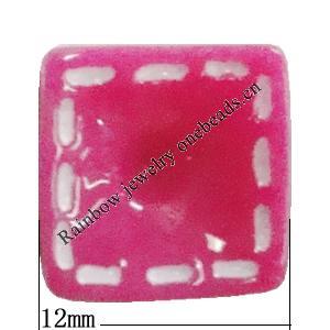 Resin Cabochons, No Hole Headwear & Costume Accessory, Square 12mm, Sold by Bag