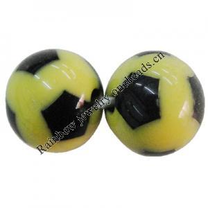 Solid Acrylic Beads, Round 12mm Hole:2mm, Sold by Bag